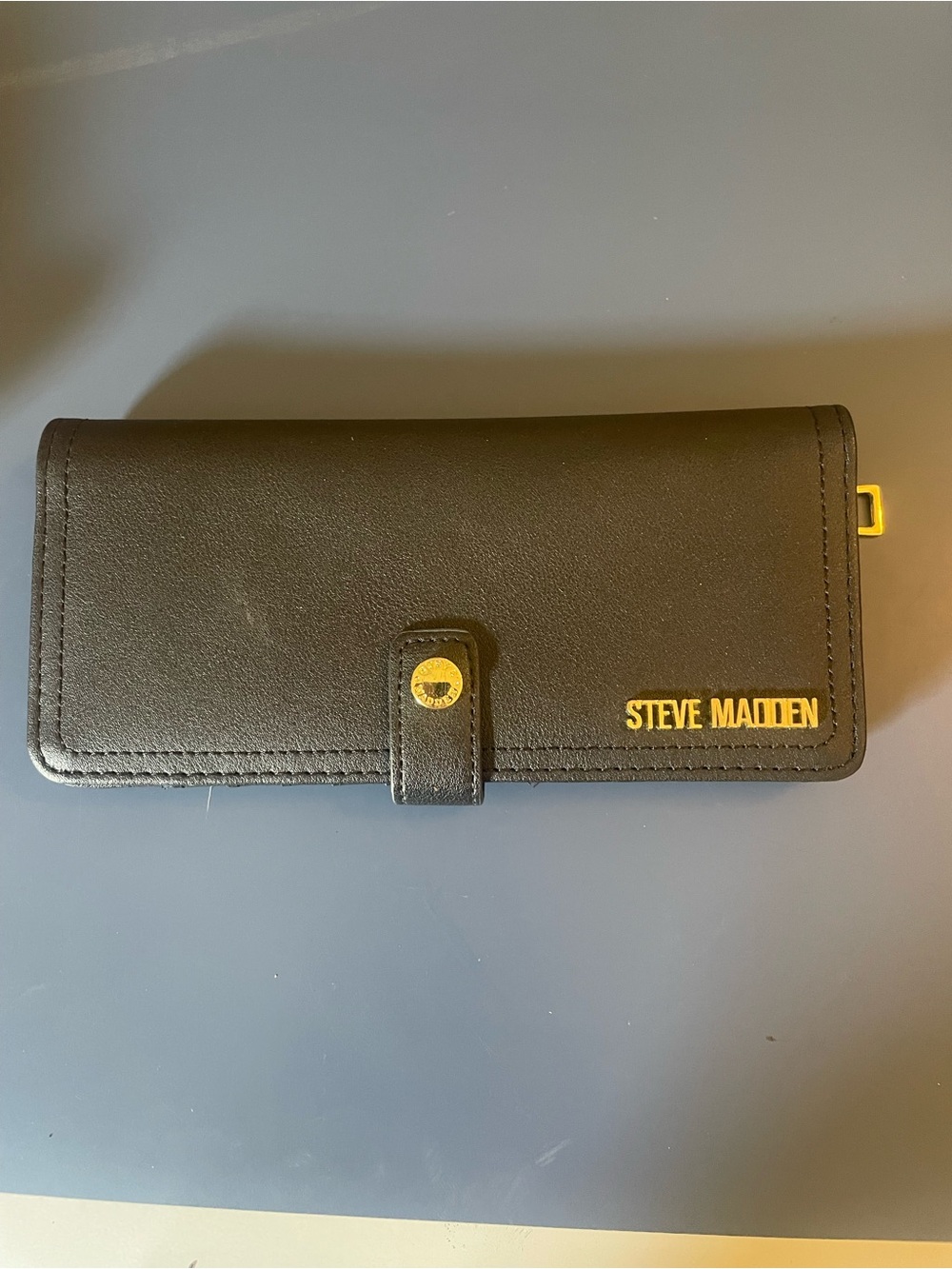 Steve Madden Black Wallet with Gold Accent